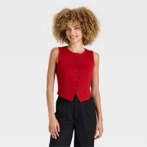 A New Day women's red ponte vest Medium